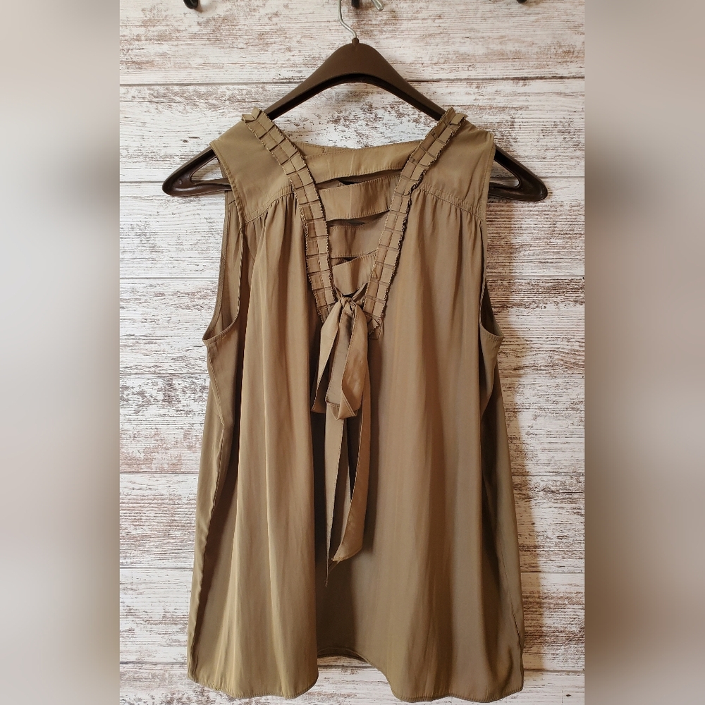 Catherine Malandrino fringe trim criss-cross tank top - Picture 3 of 8